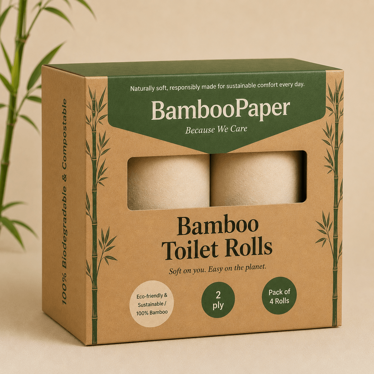 Bamboo Toilet Roll — 2-Ply Long Roll — standard