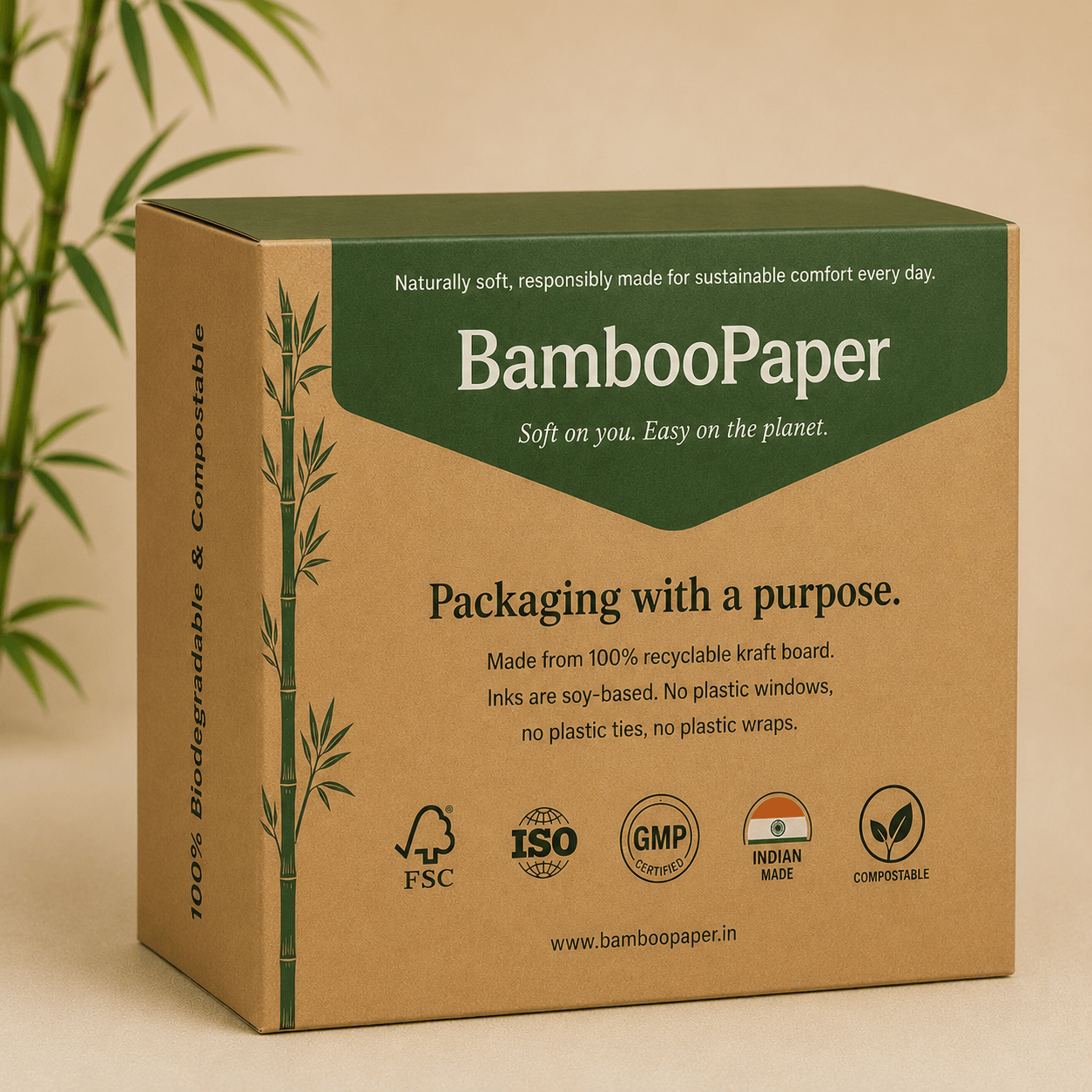Bamboo Toilet Roll — 2-Ply Long Roll — view 4