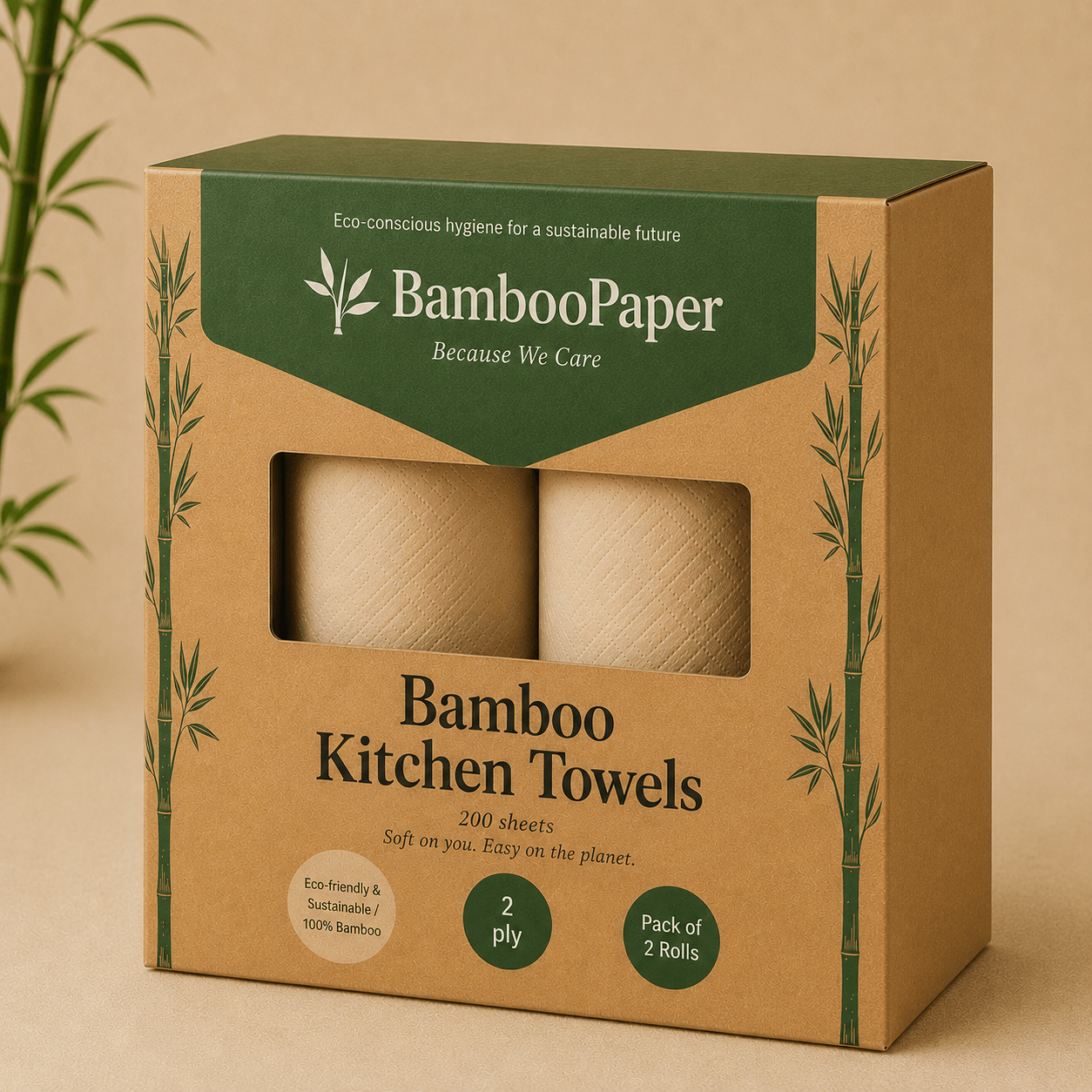 Bamboo Kitchen Towel — 2-Ply — family