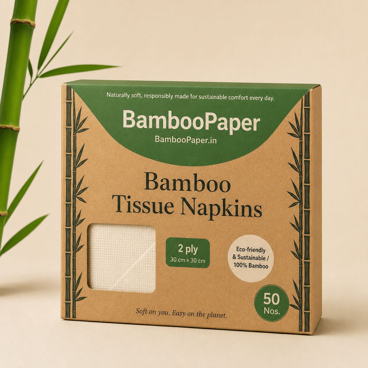 Bamboo Tissue Napkins Regular — 50 Sheets — standard