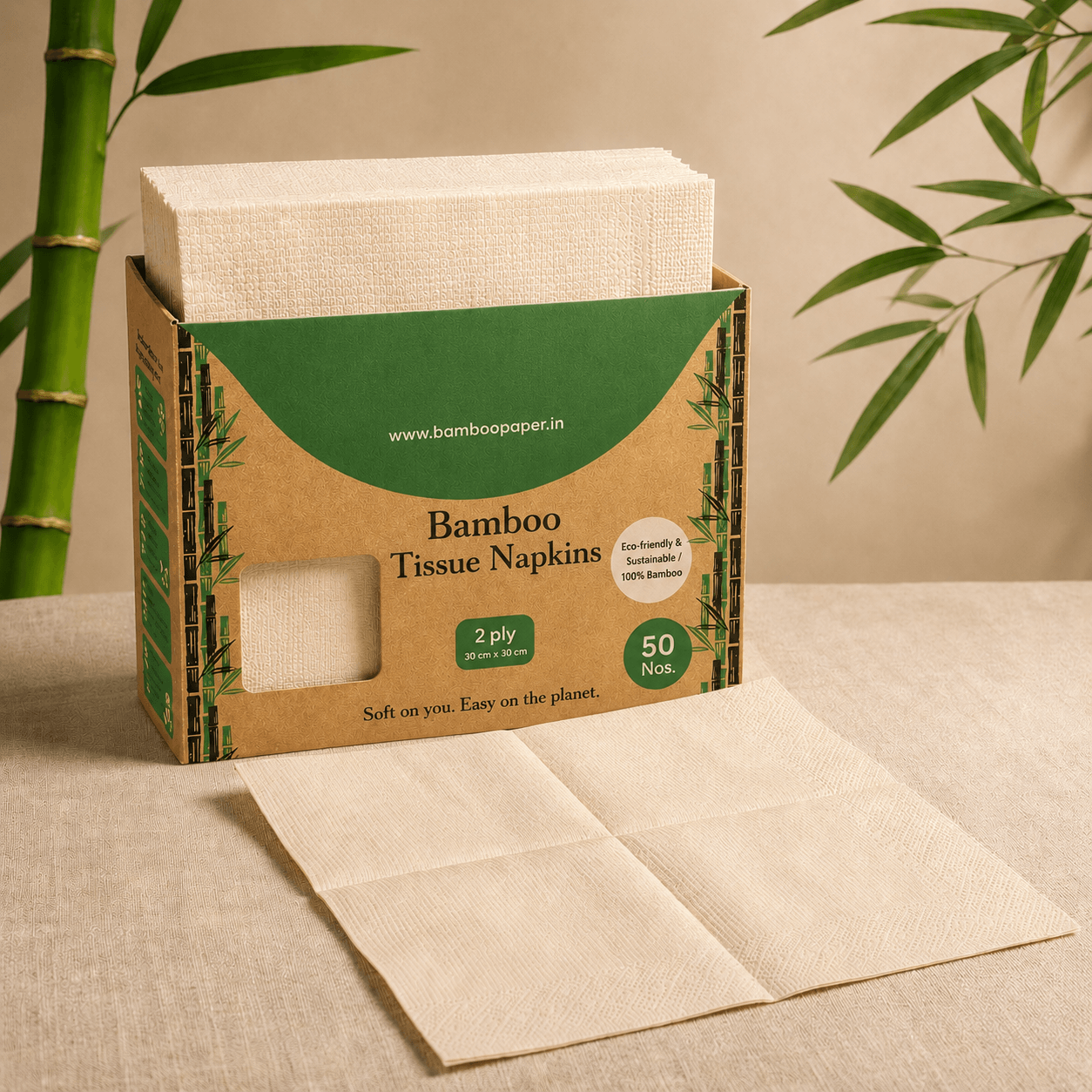 Bamboo Tissue Napkins Regular — 50 Sheets — view 4