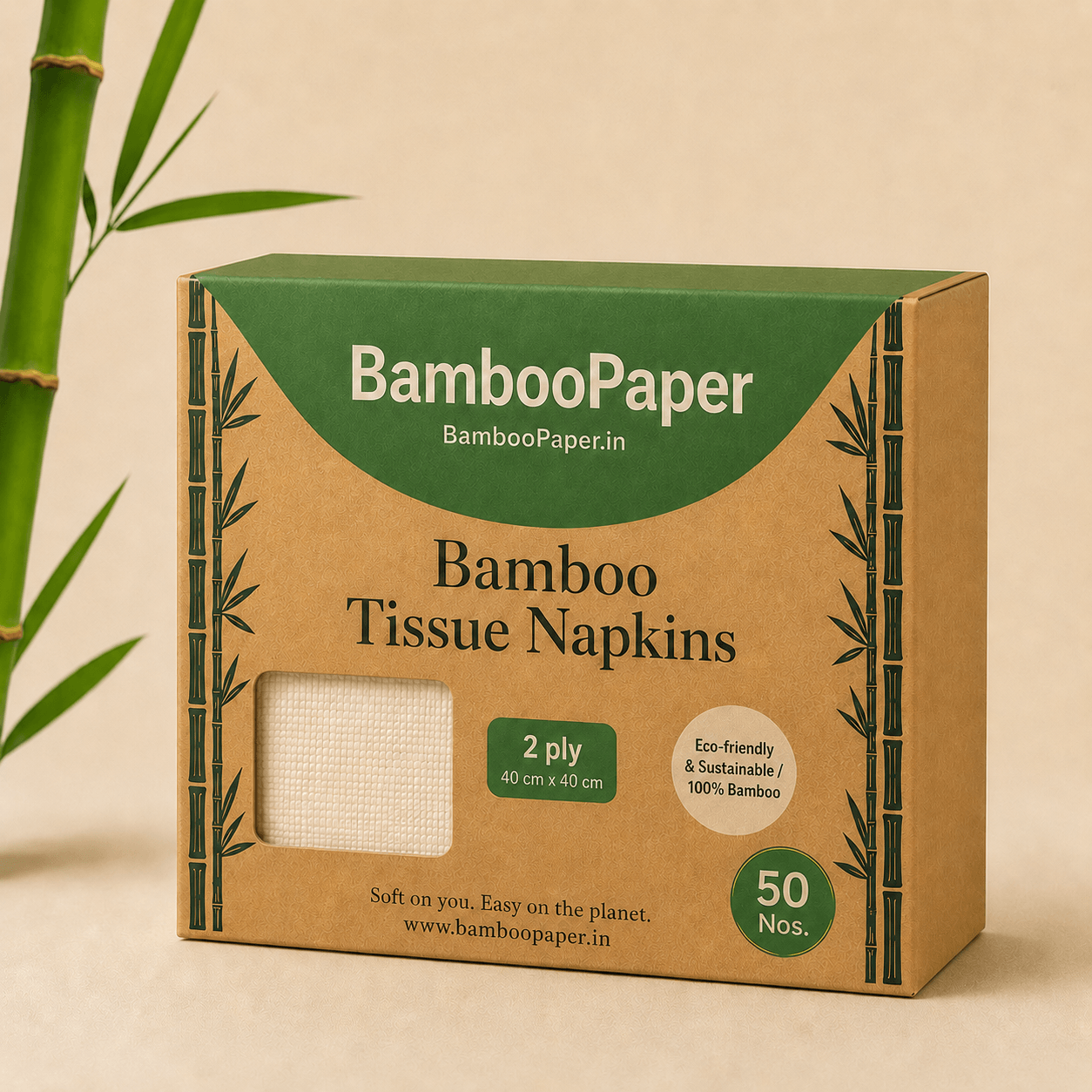 Bamboo Tissue Napkins Large — 50 Sheets — standard